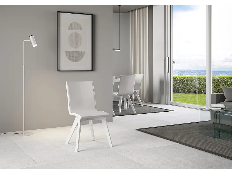 Chaise Trudy pieds blancs coussin blanc 01