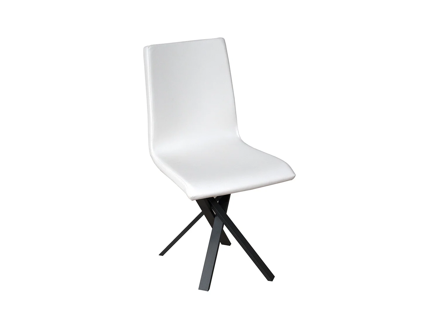 Aury stoel Antraciet poten kussen Wit 01 (type Volantis)
