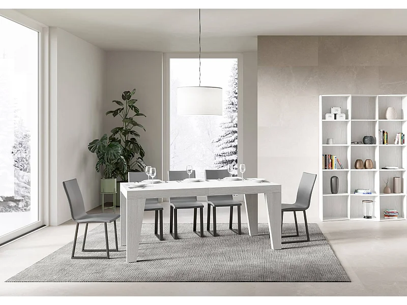 Table extensible 180/284x90 cm Naxy Premium frêne blanc