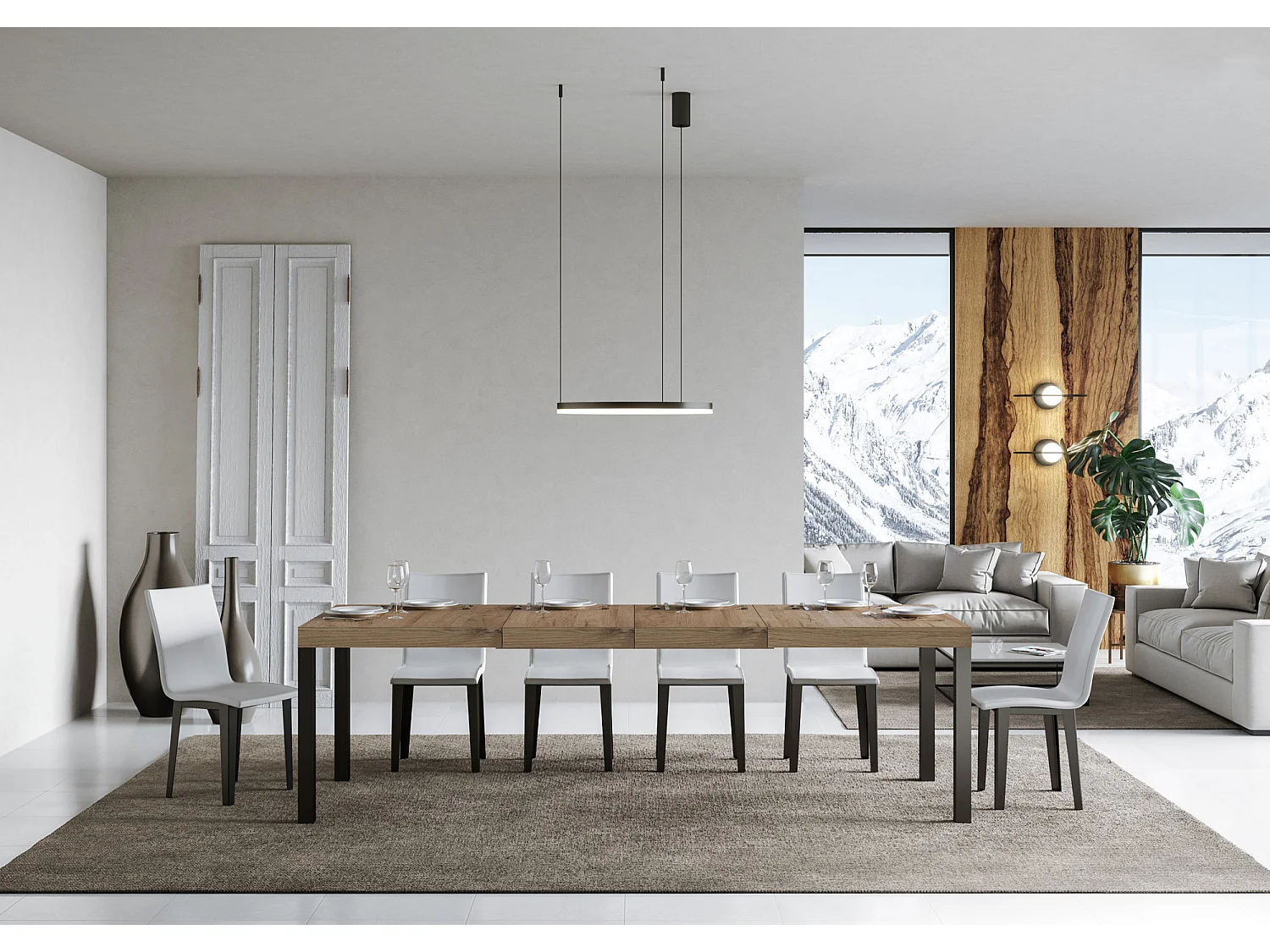Tavolo allungabile 180/284x90 cm Everyday Premium quercia natura gambe antracite