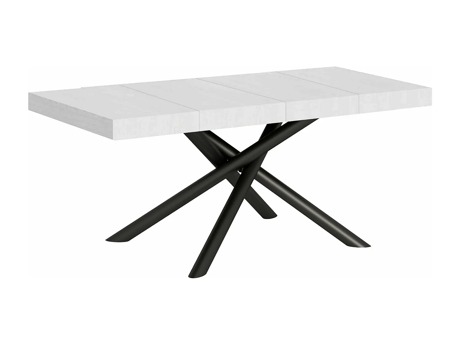 Mesa extensível 90x140/244 cm Famas Premium Branco Cinza Antracite