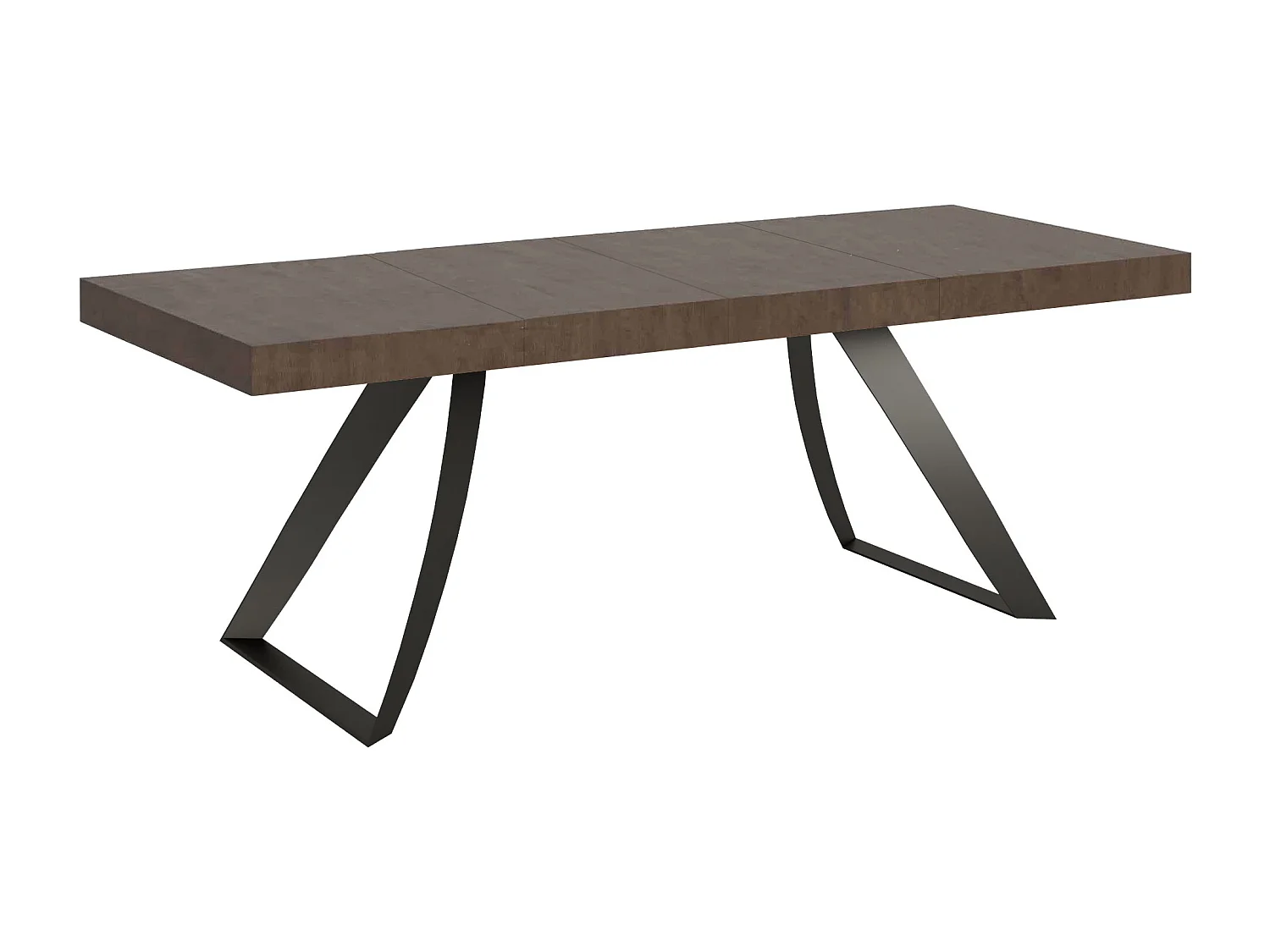 Table extensible 90x160/264 cm Proxy Premium Noyer cadre Anthracite