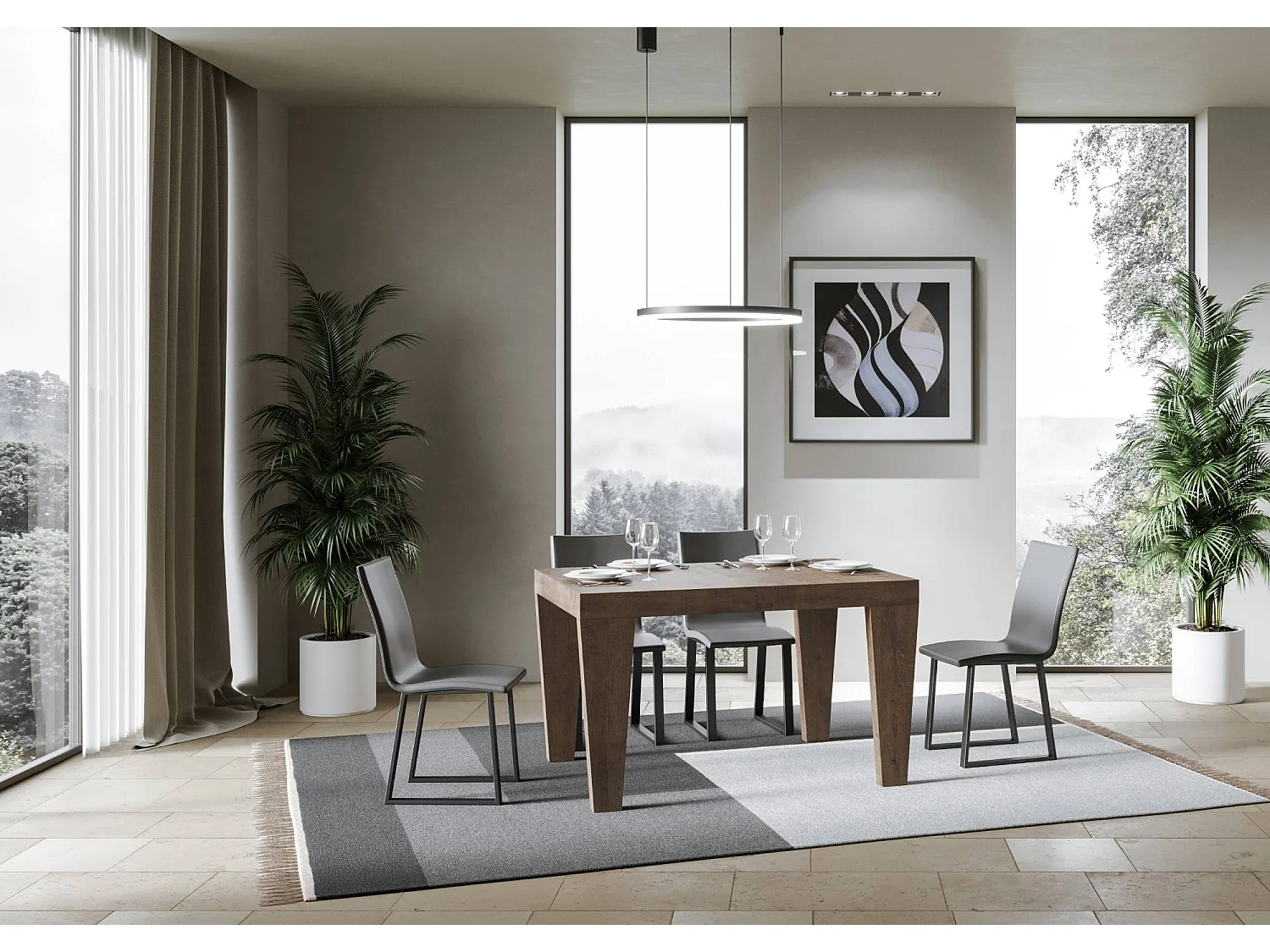 Table extensible 140/244x90 cm Spimbo noyer