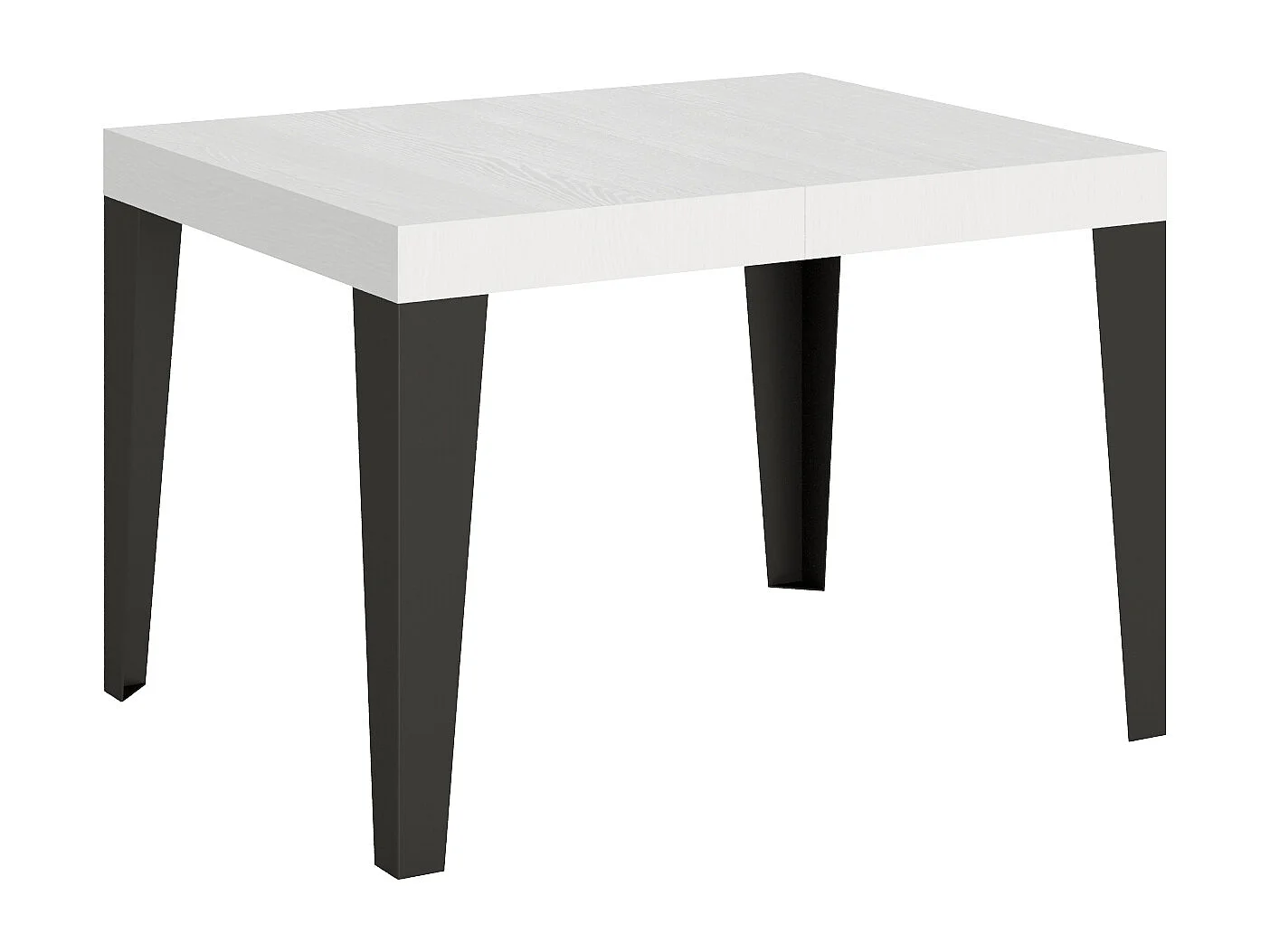 Table extensible 70x110/194 cm Flame Frêne Blanc cadre Anthracite