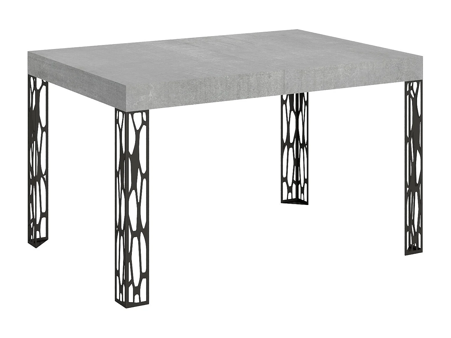 Table extensible 90x120/224 cm Ghibli Gris Béton cadre Anthracite
