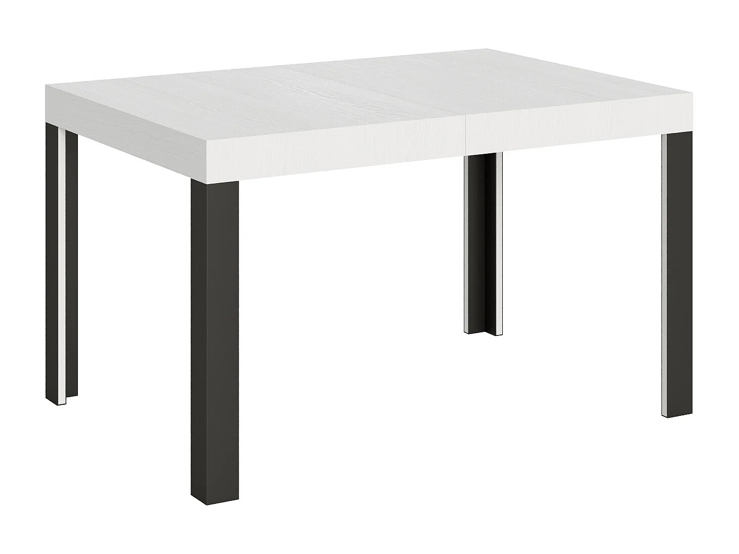 Table extensible 90x120/224 cm Linea Frêne Blanc cadre Anthracite