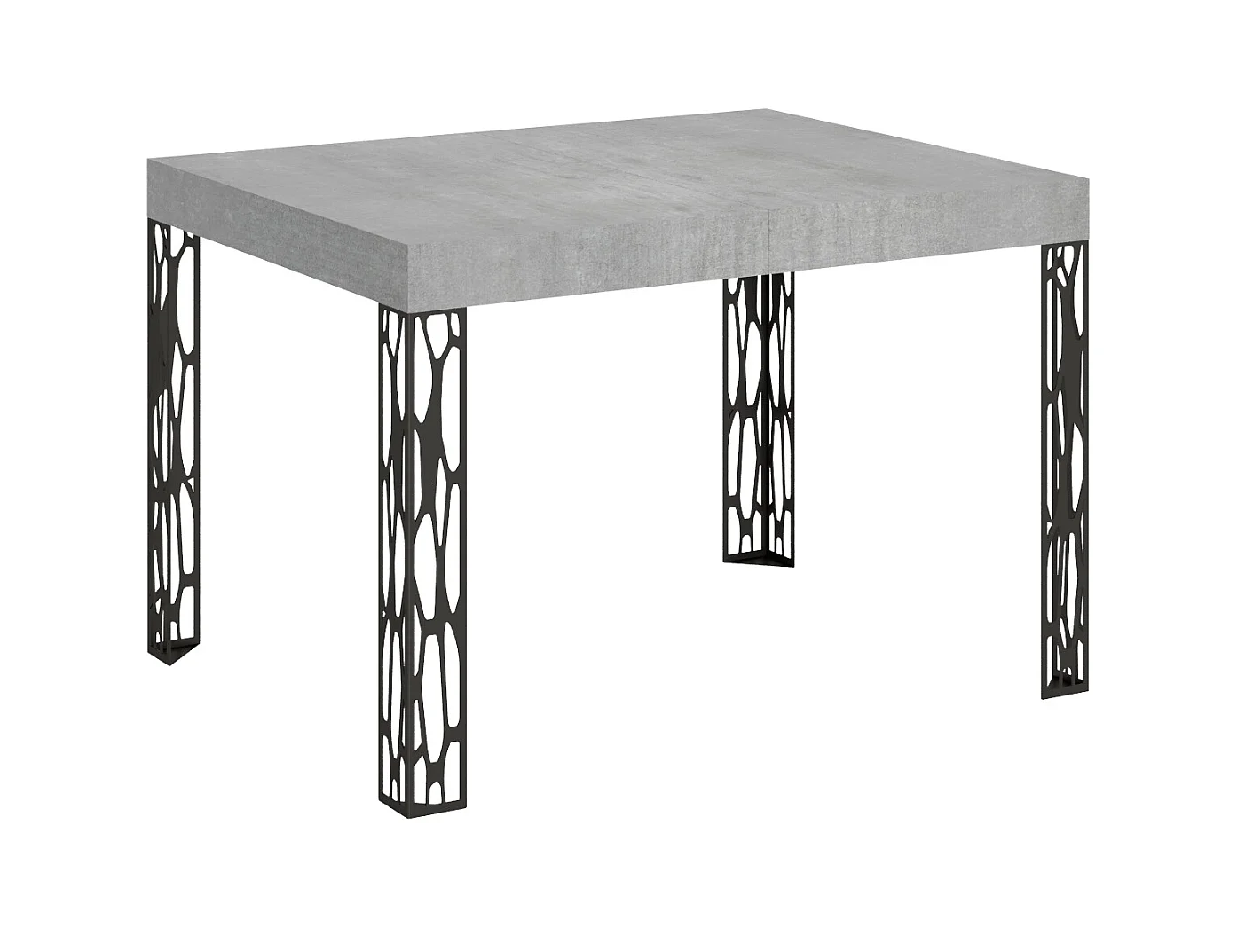 Table extensible 70x110/194 cm Ghibli Gris Béton cadre Anthracite