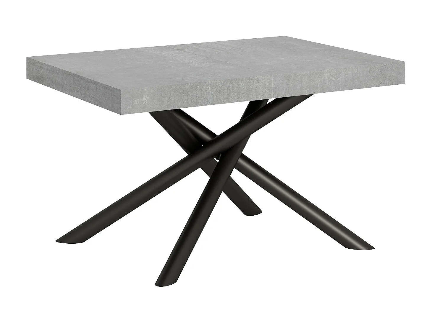 Table extensible 90x140/244 cm Famas Gris Béton cadre Anthracite