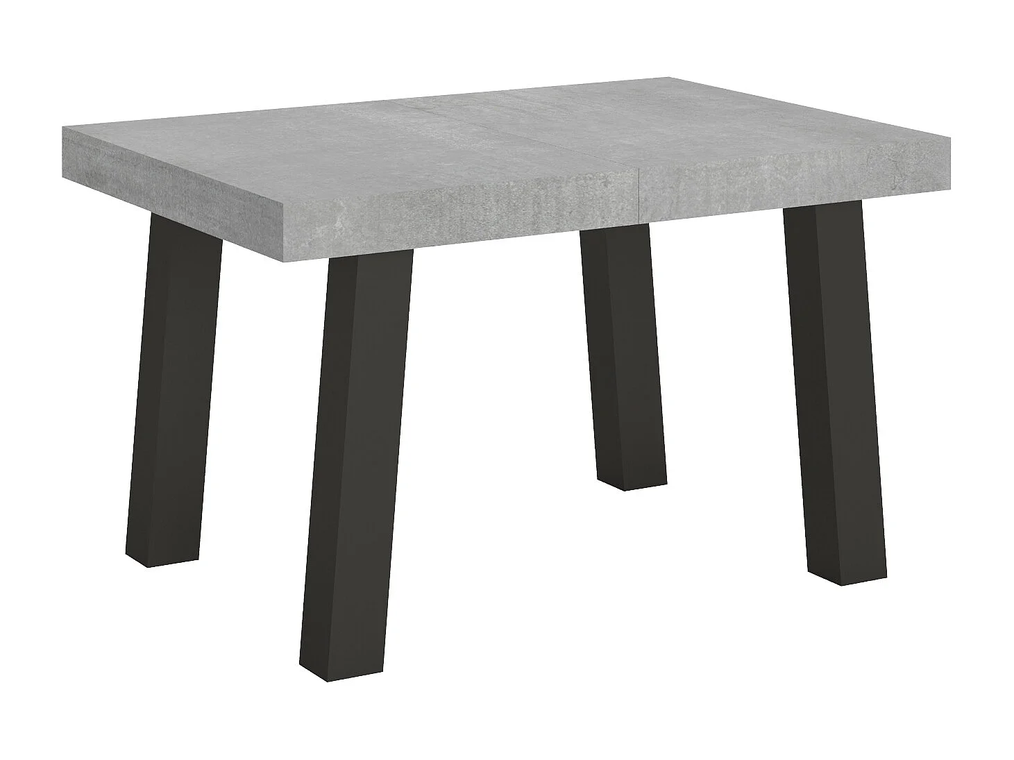Table extensible 90x120/224 cm Bridge Gris Béton cadre Anthracite