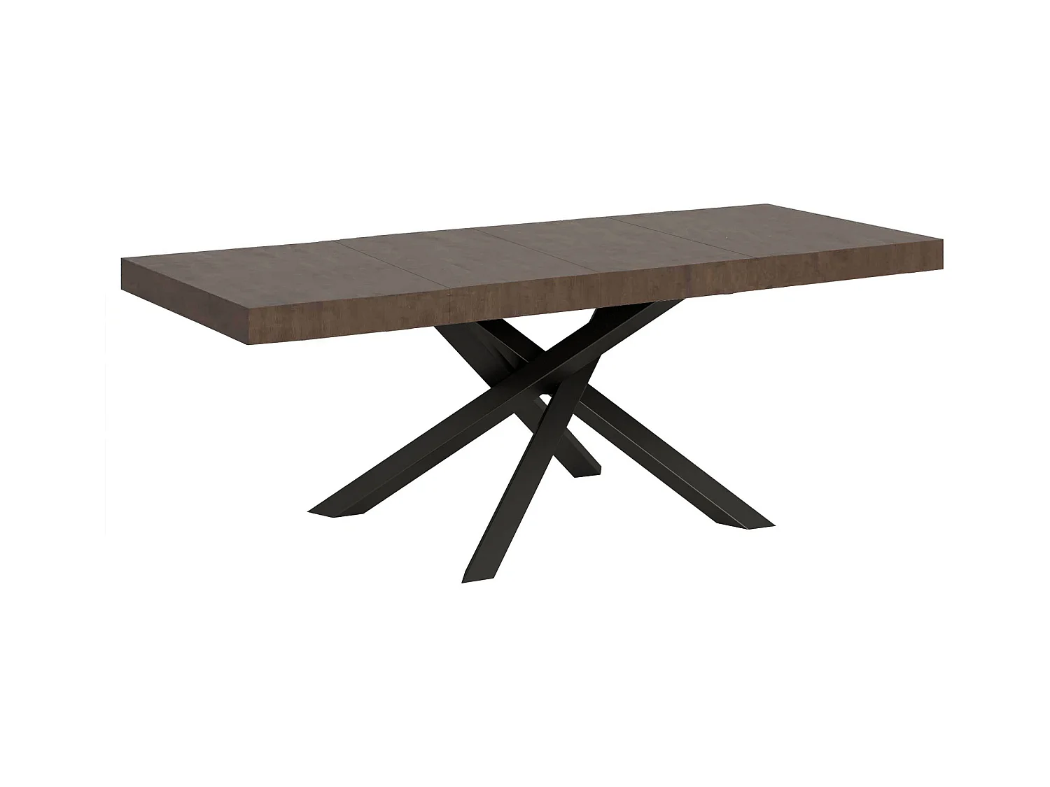 Table extensible 90x180/284 cm Volantis Premium Noyer cadre Anthracite