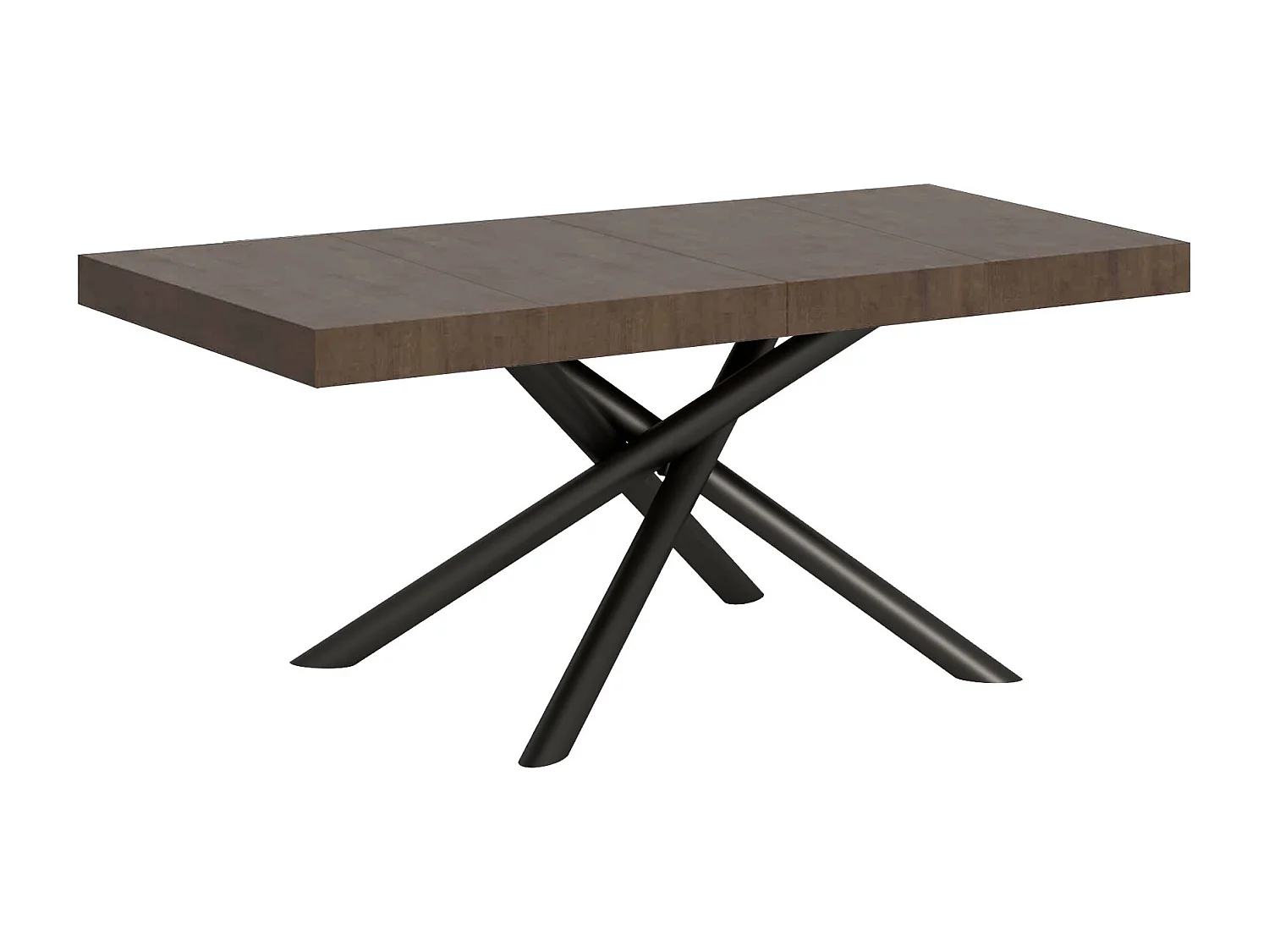 Mesa extensible de diseño con patas redondeadas entrelazadas antracita Zeus-Color Marrón-Alargaderas -Ancho extensible