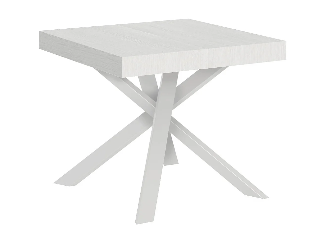 Ausziehtisch 90/194x90 cm Clerk Esche weiß Tischbeine Weiß