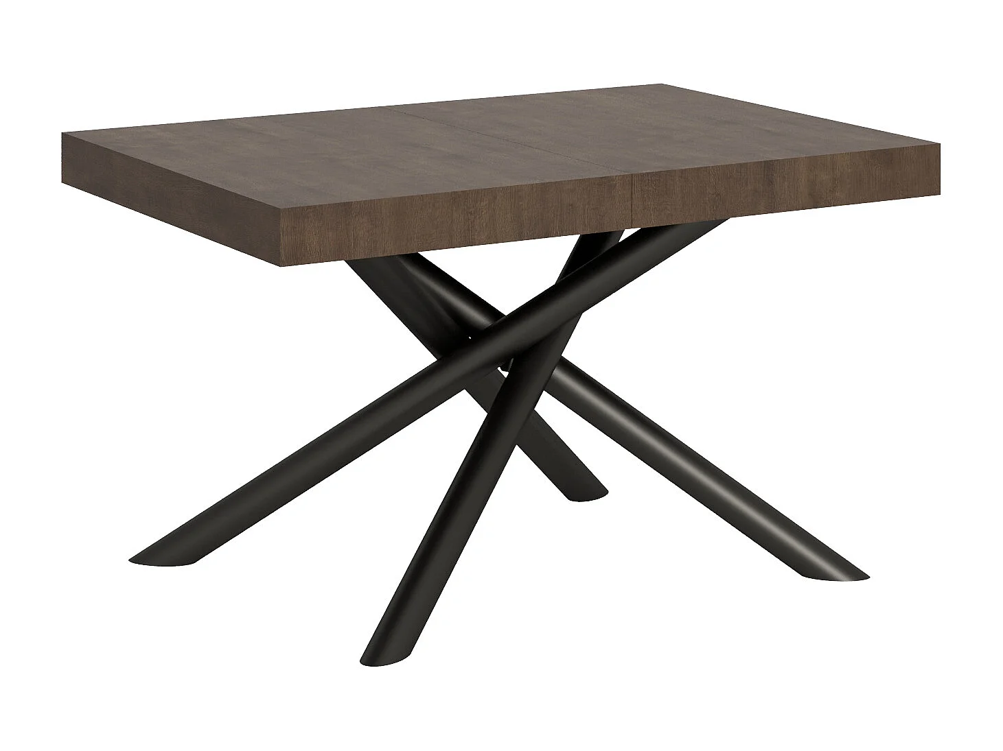 Table extensible 90x120/224 cm Famas Noyer cadre Anthracite