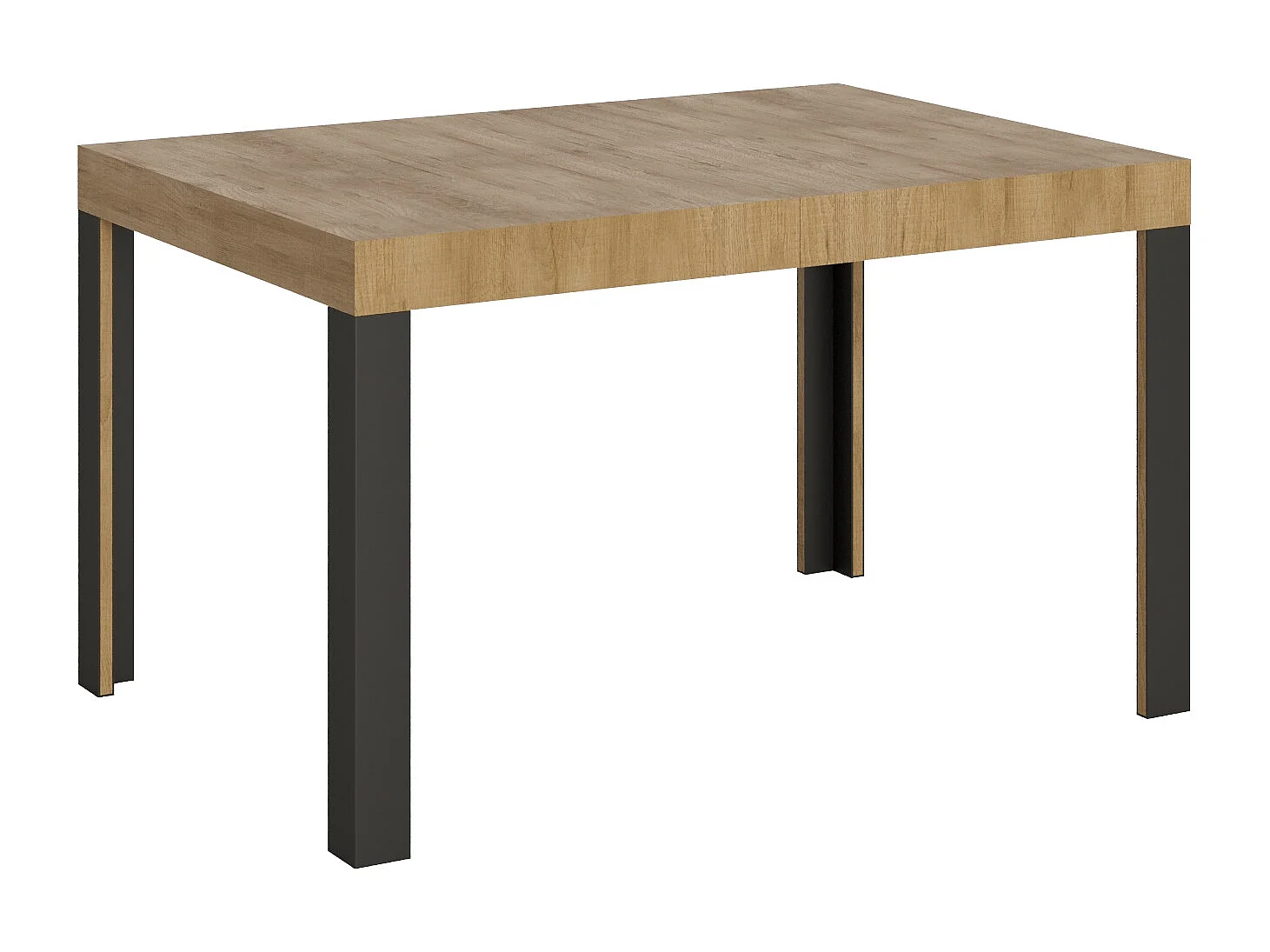 Table extensible 90x120/224 cm Linea Chêne Nature cadre Anthracite
