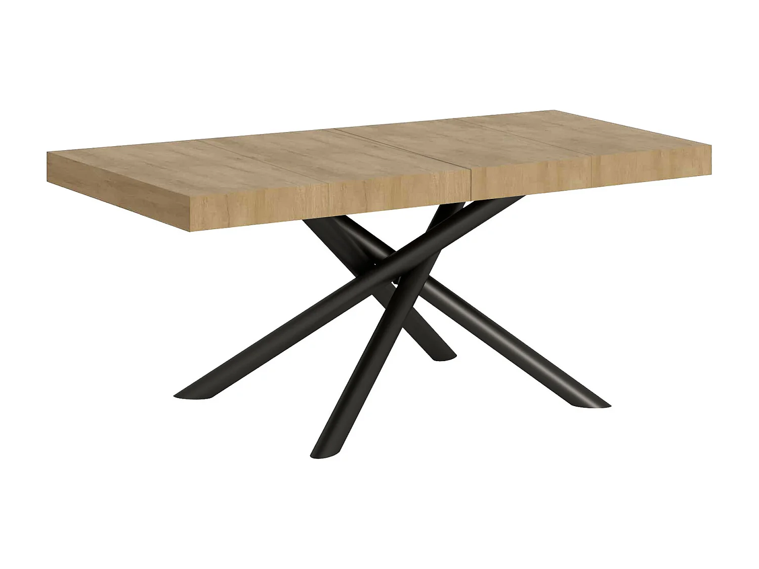 Table extensible 90x140/244 cm Famas Premium Chêne Nature cadre Anthracite