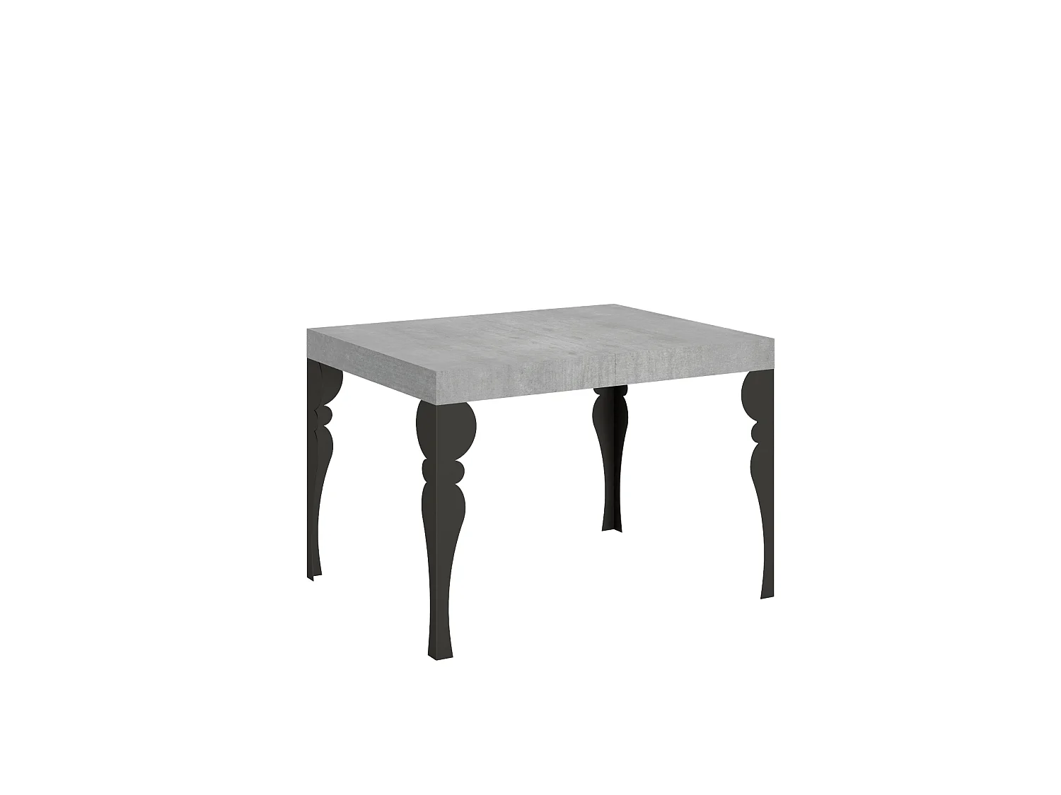 Extendable table 80x120/204 cm Paxon Cement frame Anthracite