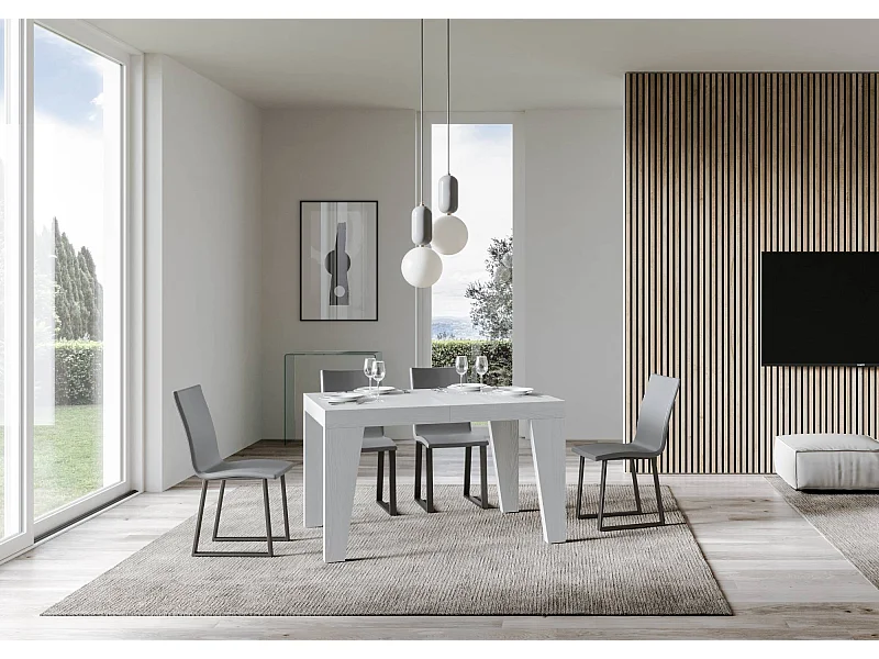 Ausziehtisch 130/234x90 cm Naxy Premium Esche weiß