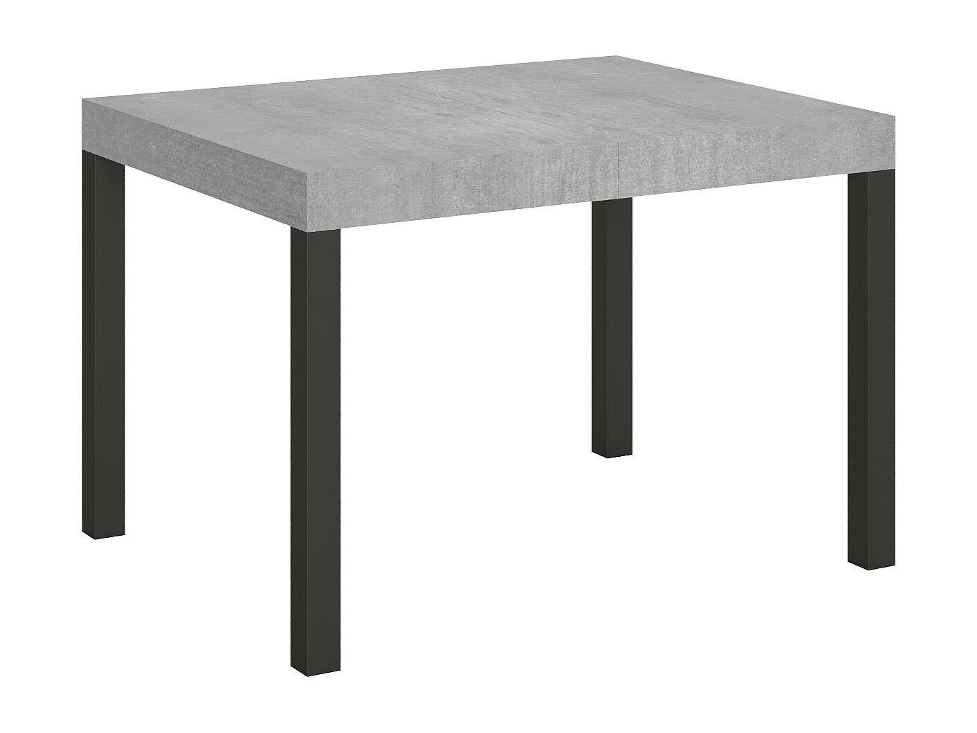 Table extensible 80x120/204 cm Everyday Gris Béton cadre Anthracite