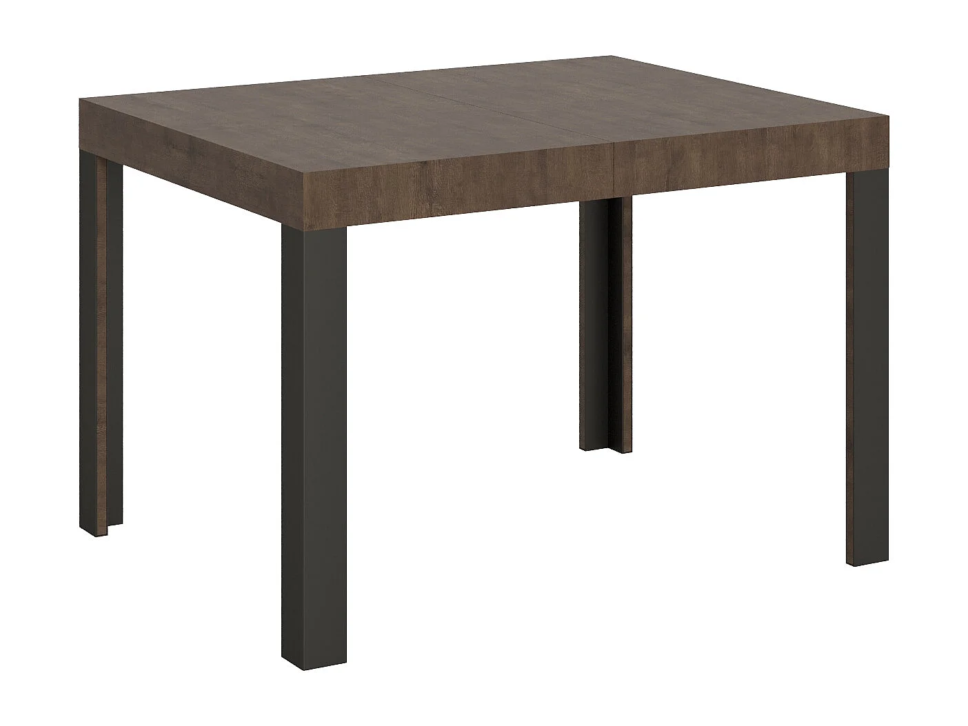Table extensible 110/194x70 cm Linea noyer pieds anthracite