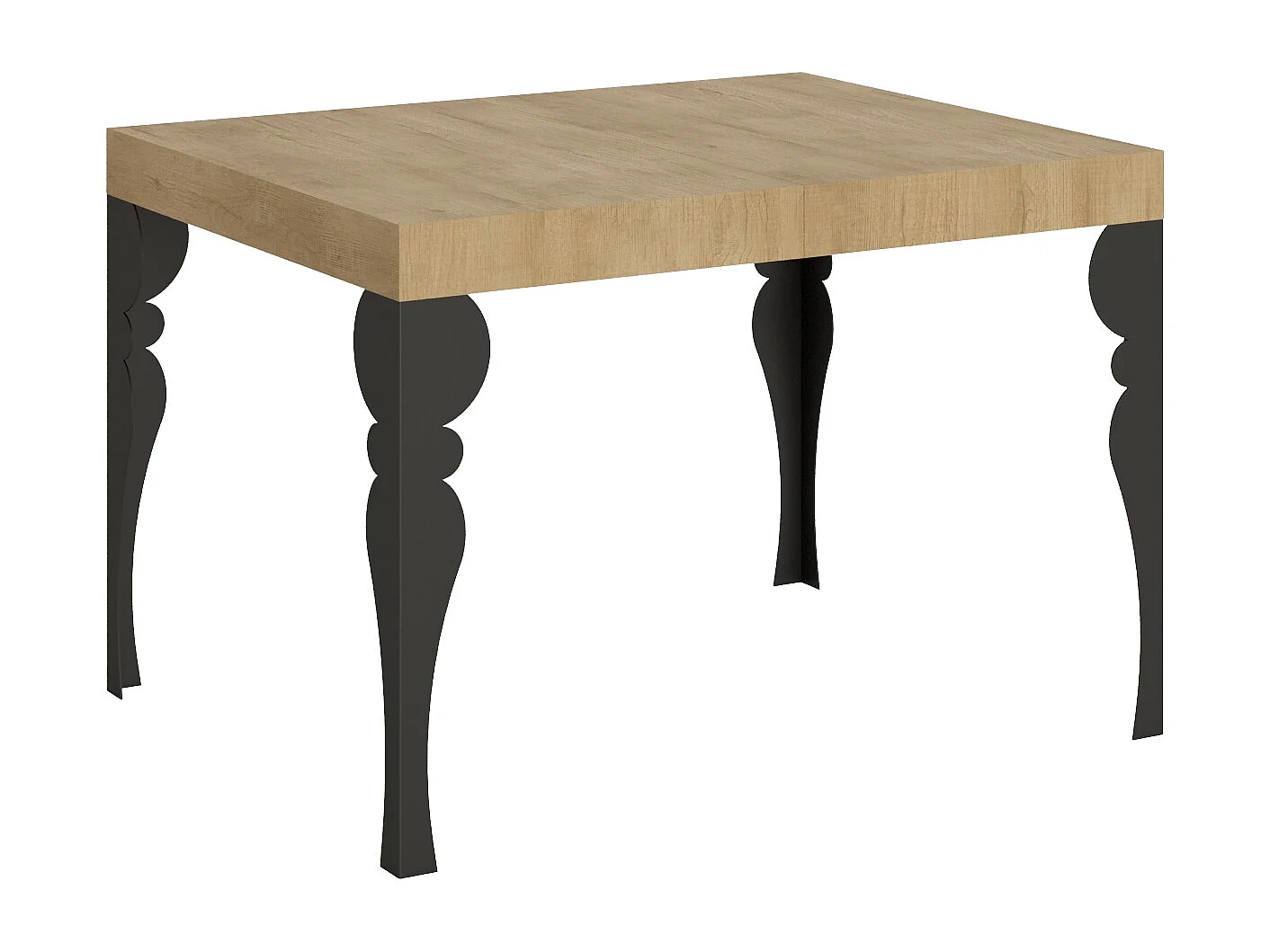 Table extensible 70x110/194 cm Paxon Chêne Nature cadre Anthracite