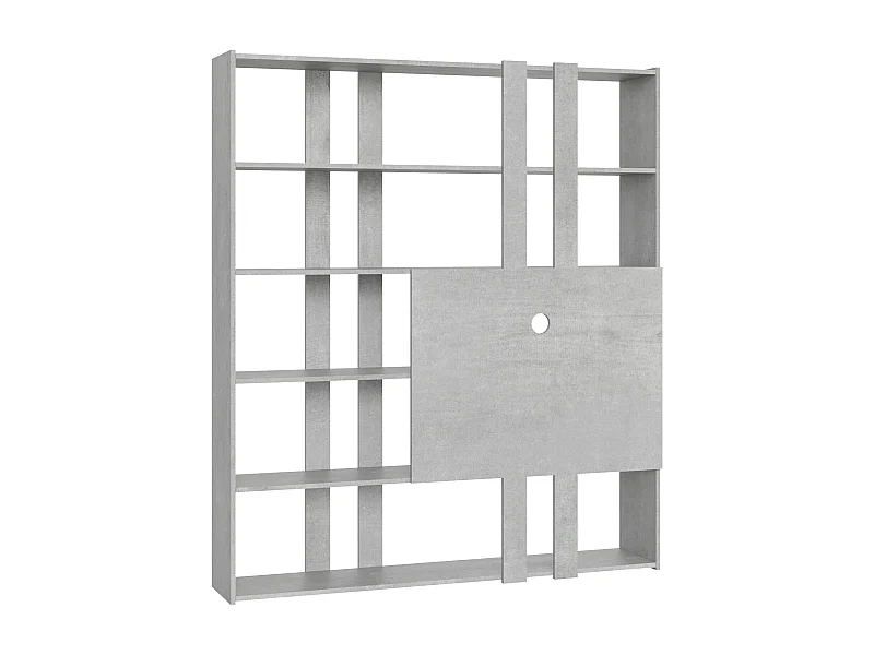 Bibliothèque avec support TV Kato H gris béton