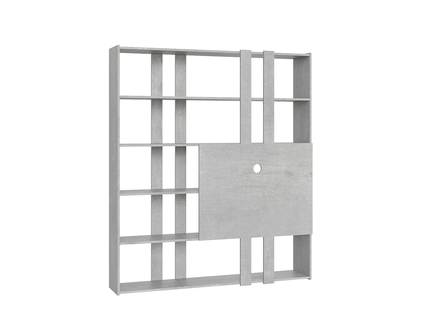 Bibliothèque avec support TV Kato H gris béton