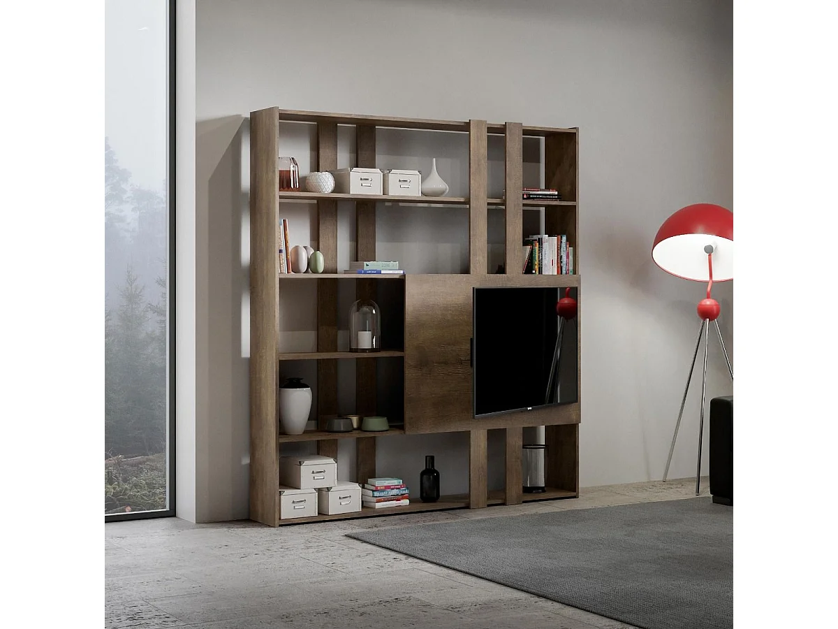 Bibliothèque avec support TV Kato H noyer