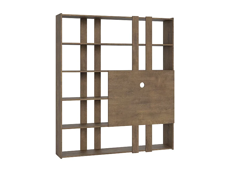 Bücherregal Kato H mit TV-Paneel Nussbaum