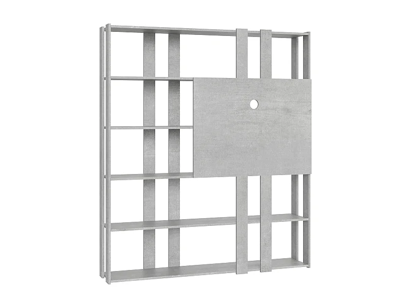 Bibliothèque avec support TV Kato N gris béton
