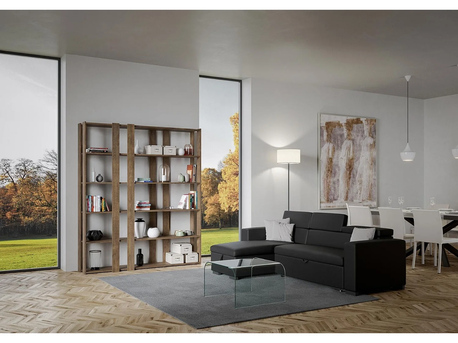 Open boekenkast Kato E Walnoot