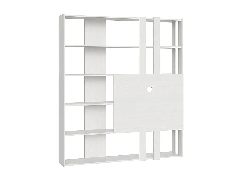 Bibliothèque avec support TV Kato M frêne blanc
