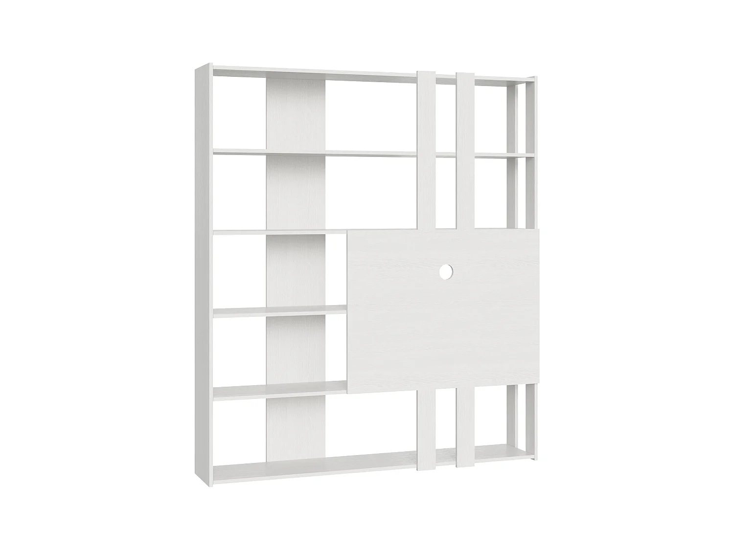 Bibliothèque avec support TV Kato M frêne blanc