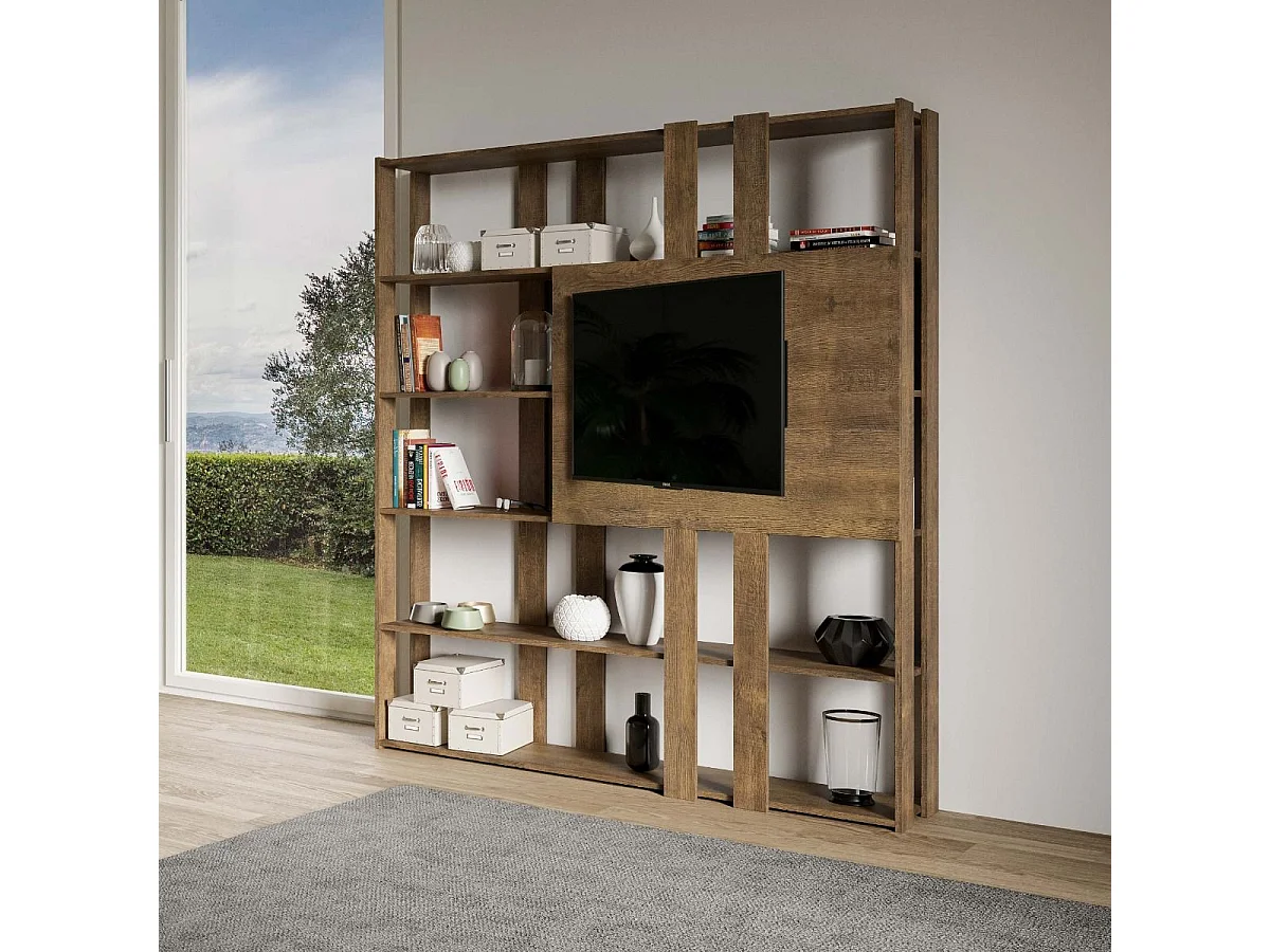 Estantería Kato N con soporte TV nogal