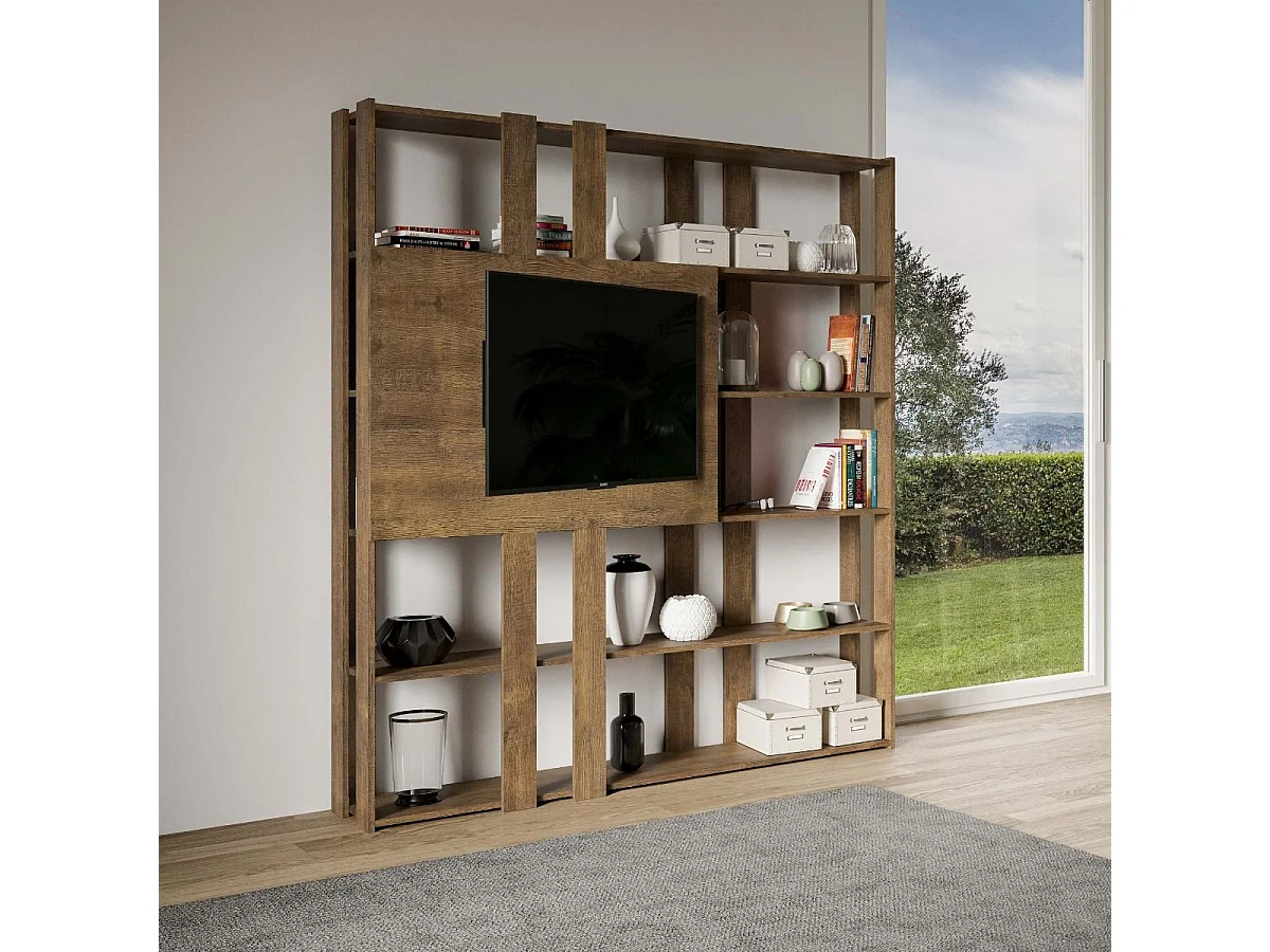 Estantería Kato N con soporte TV nogal