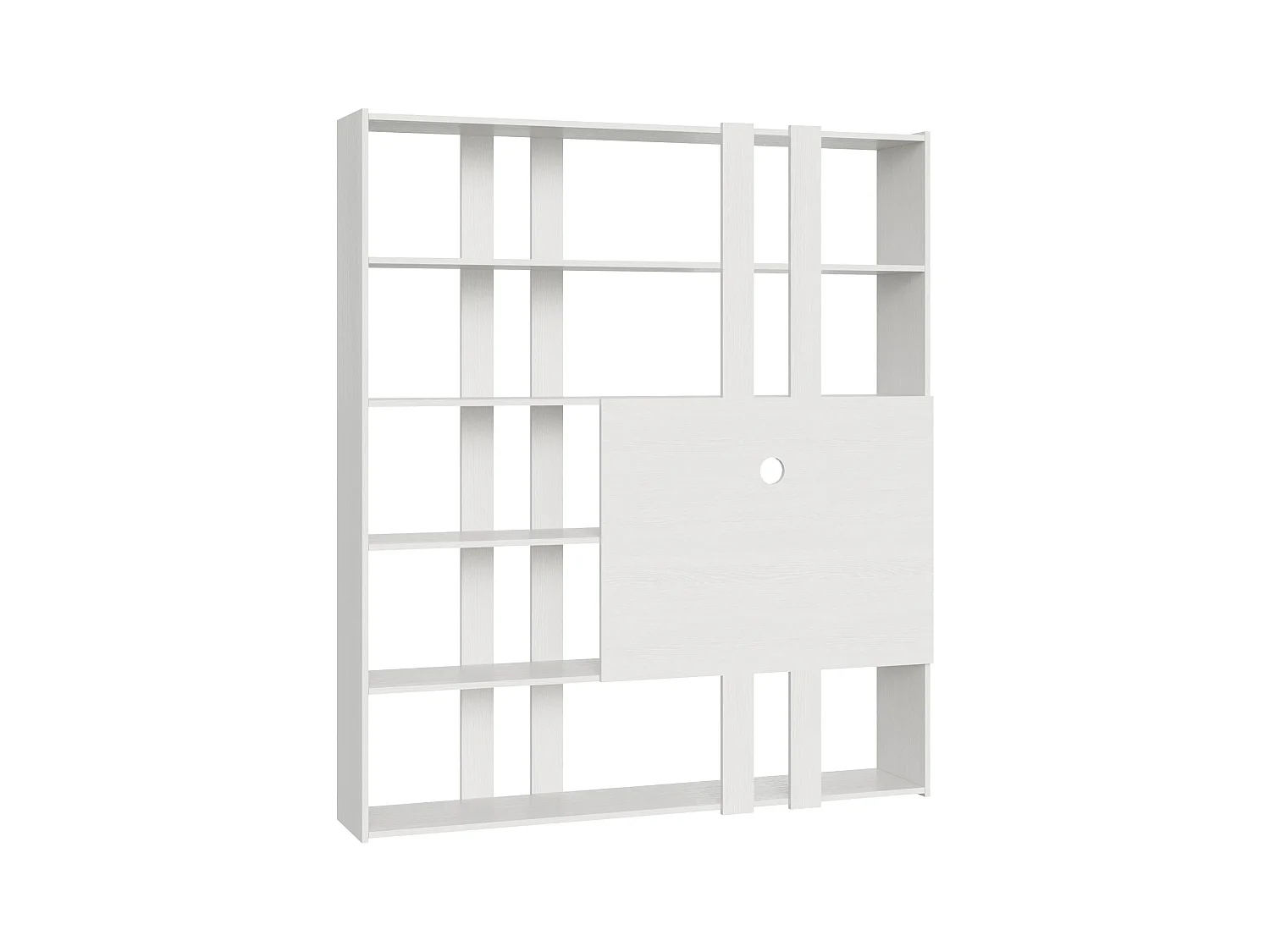 Bibliothèque avec support TV Kato H frêne blanc