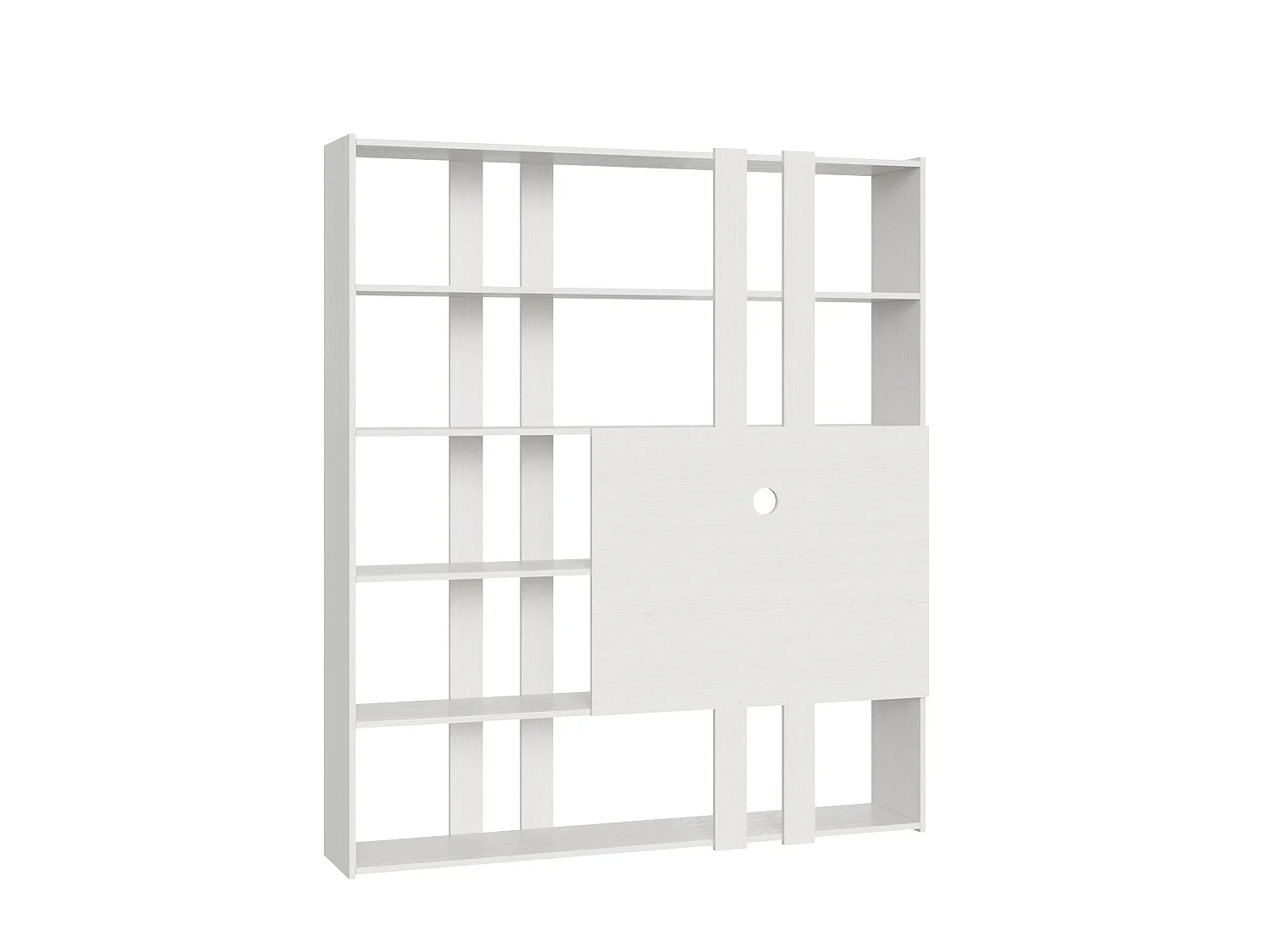 Bibliothèque avec support TV Kato H frêne blanc