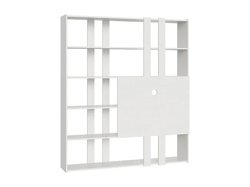 Estante Kato H com suporte para TV cinza branca