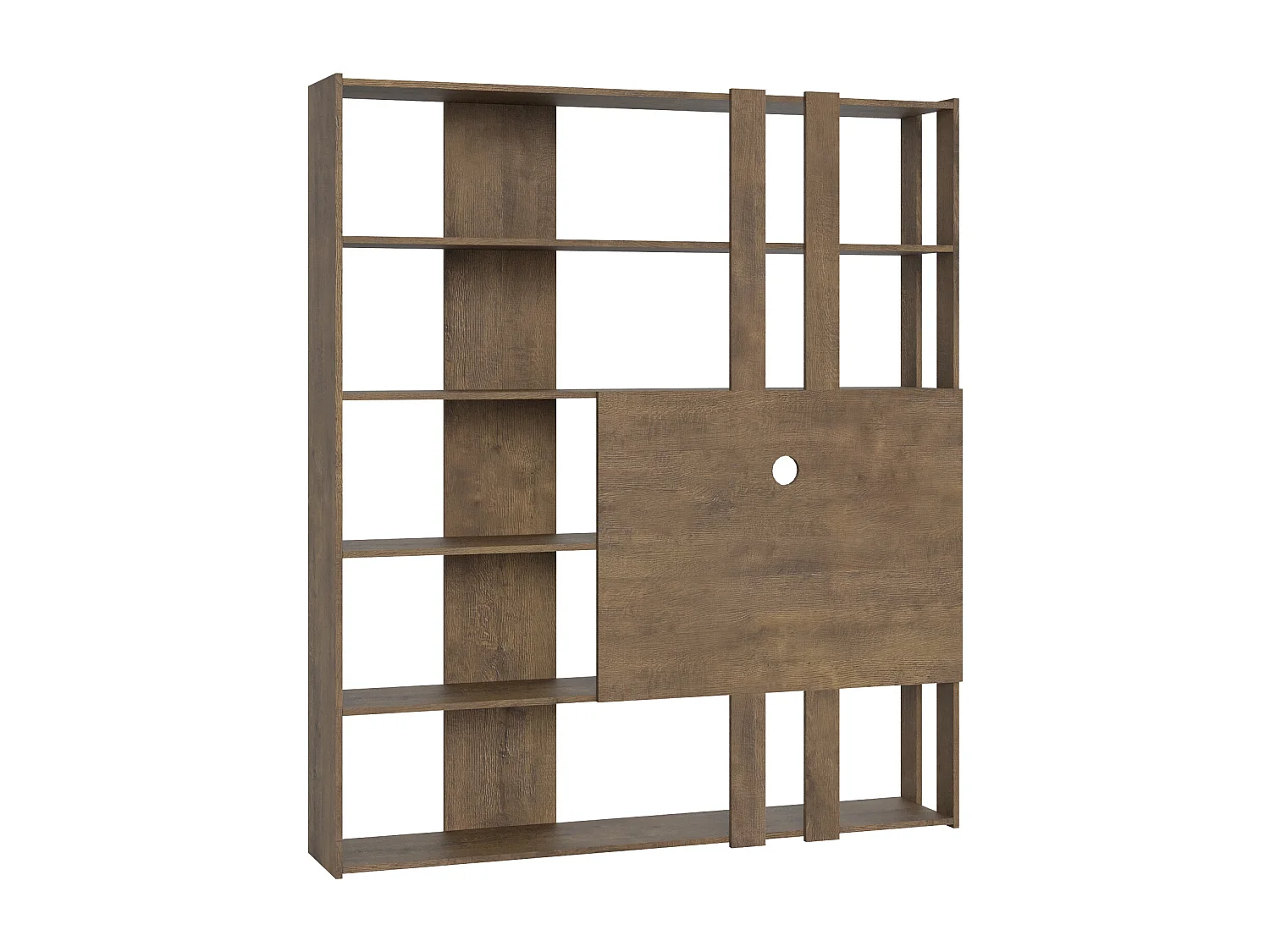 Estantería Kato M con soporte TV nogal