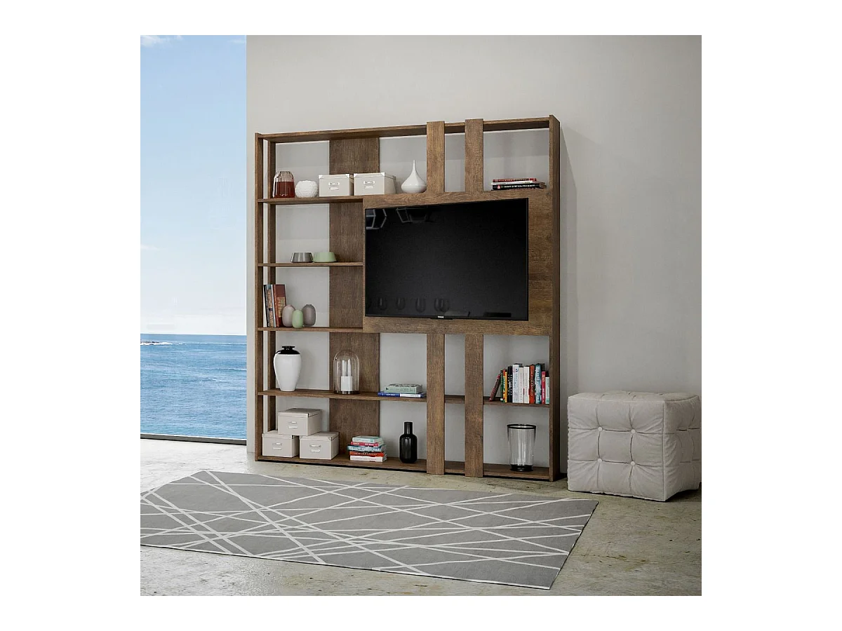 Bibliothèque avec support TV Kato L noyer
