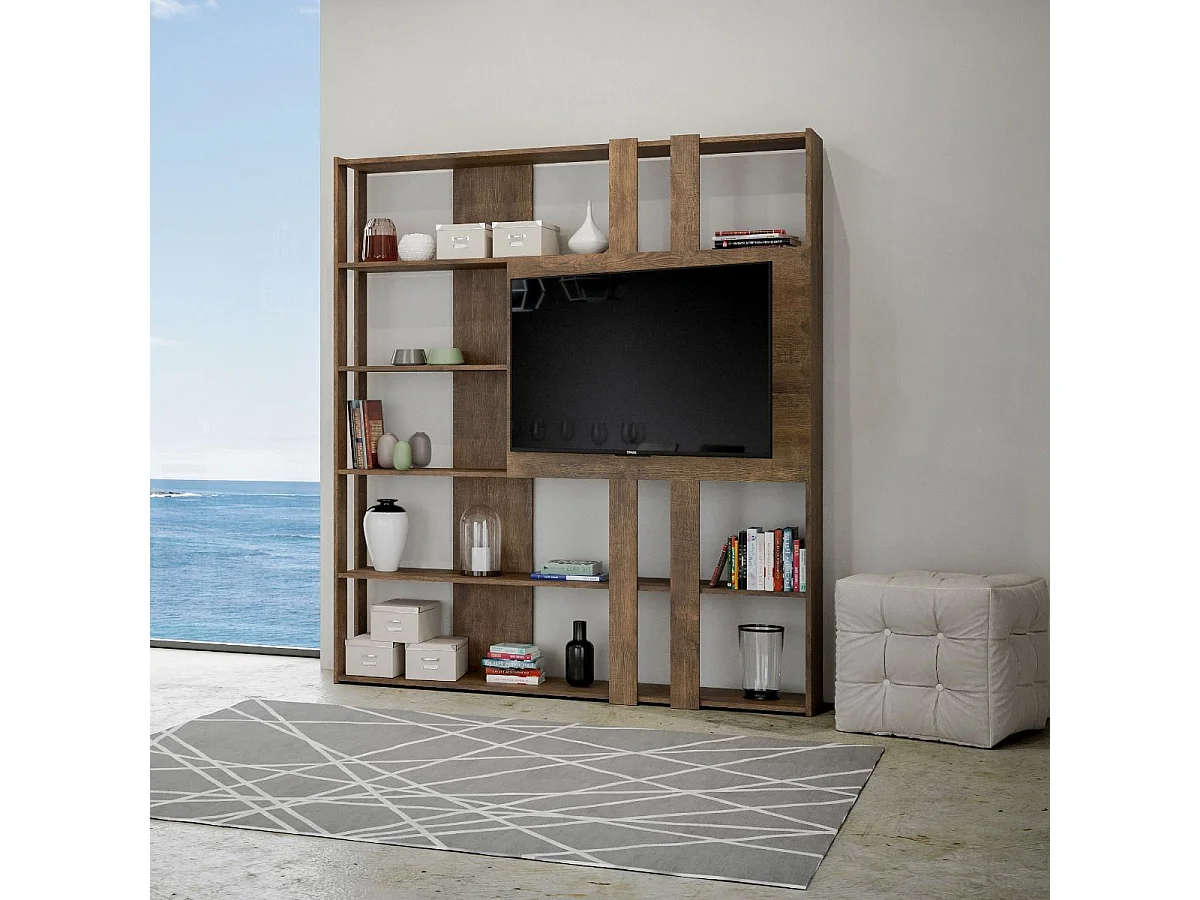 Bibliothèque avec support TV Kato L noyer