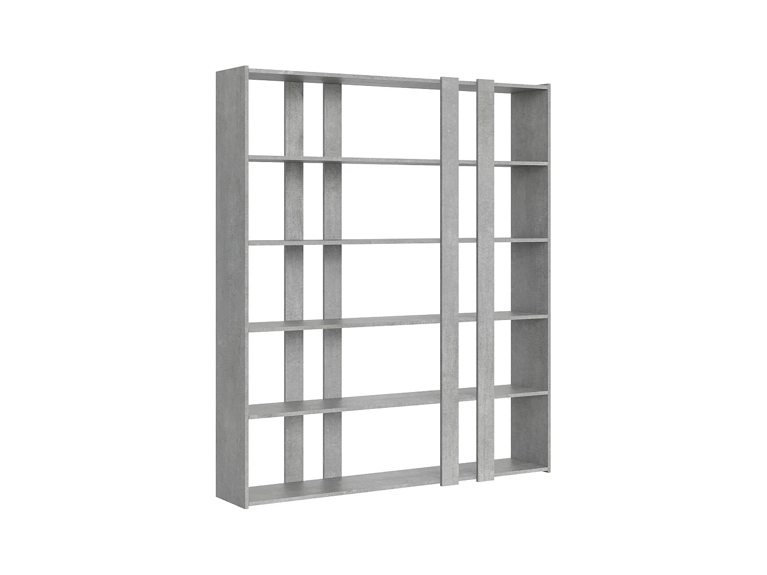 Sanka moderne houten boekenkast-Kleur Cementgrijs-Breedte 178 cm
