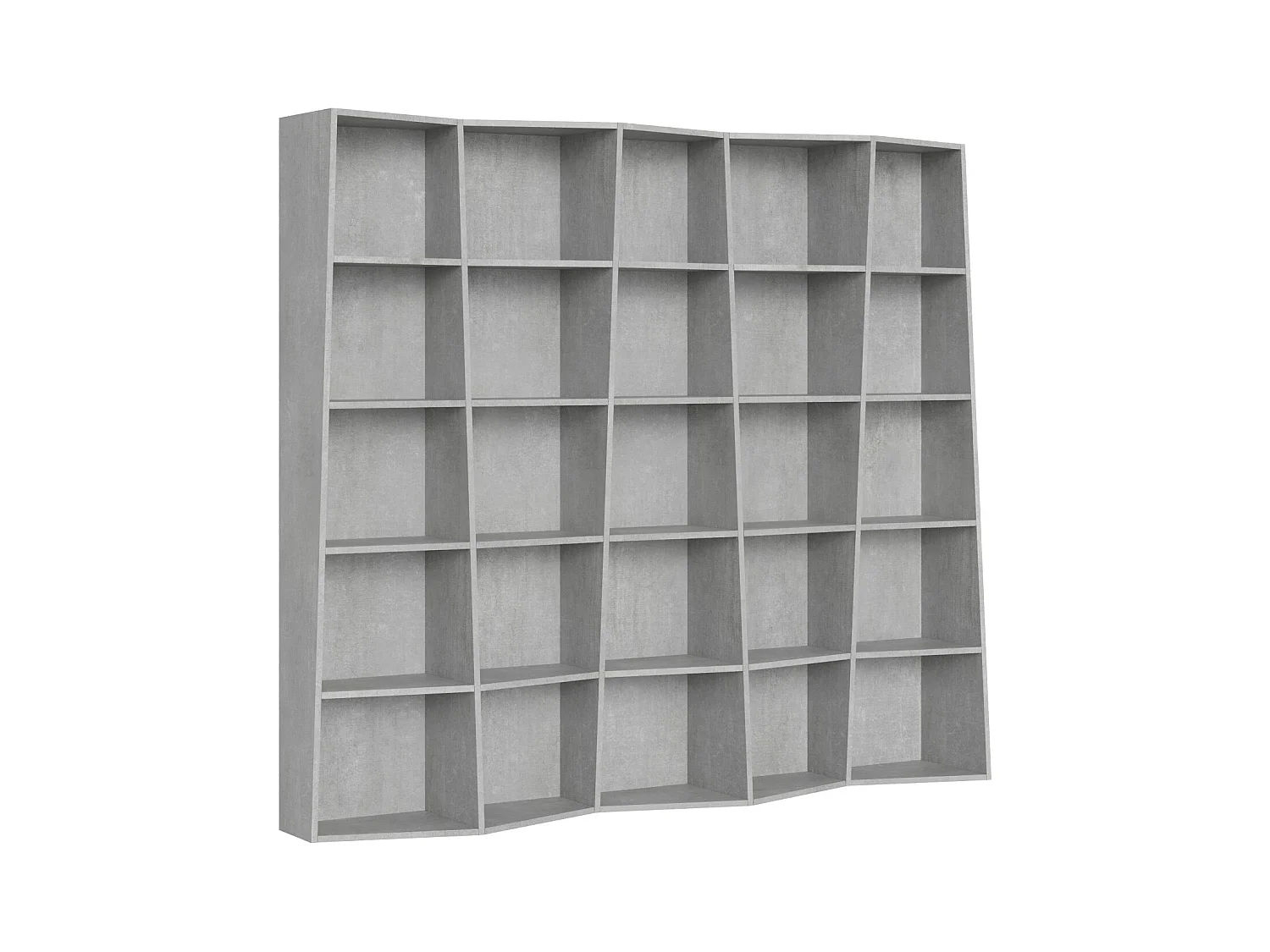 Bibliothèque moderne Trek 5 éléments gris béton