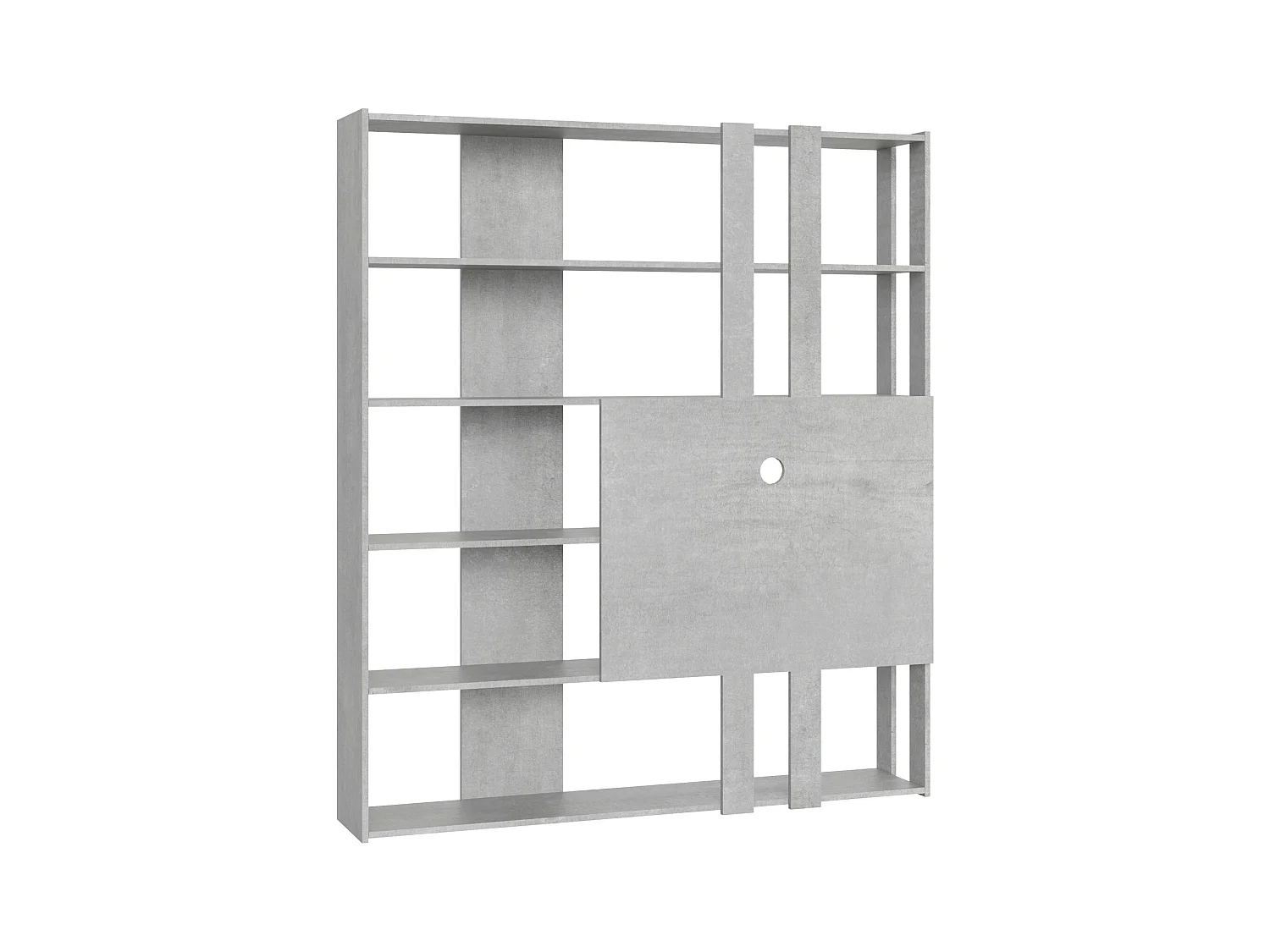 Bibliothèque avec support TV Kato M gris béton