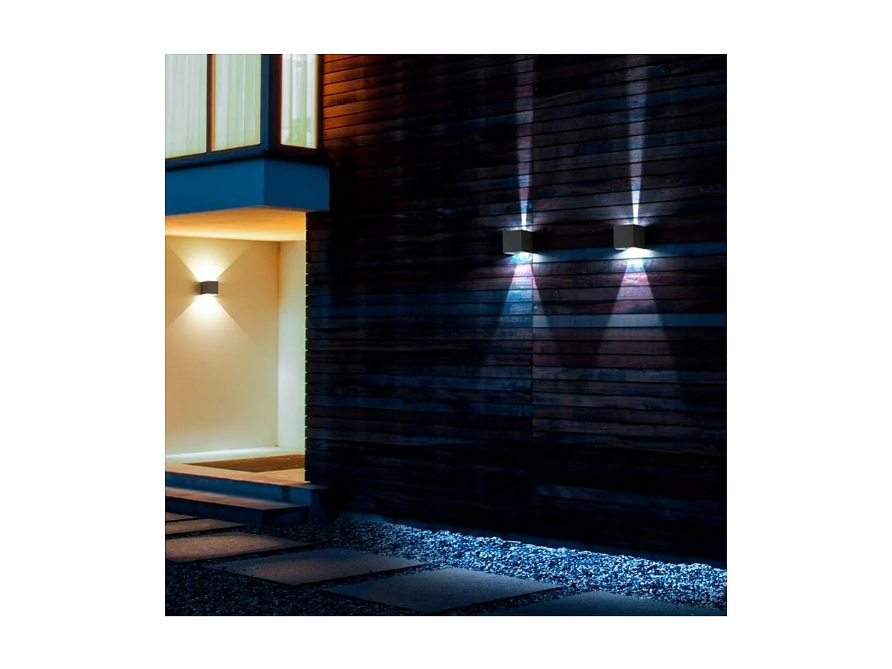 Applique LED Cubetto IP54 6,5W à pales orientables Gris foncé