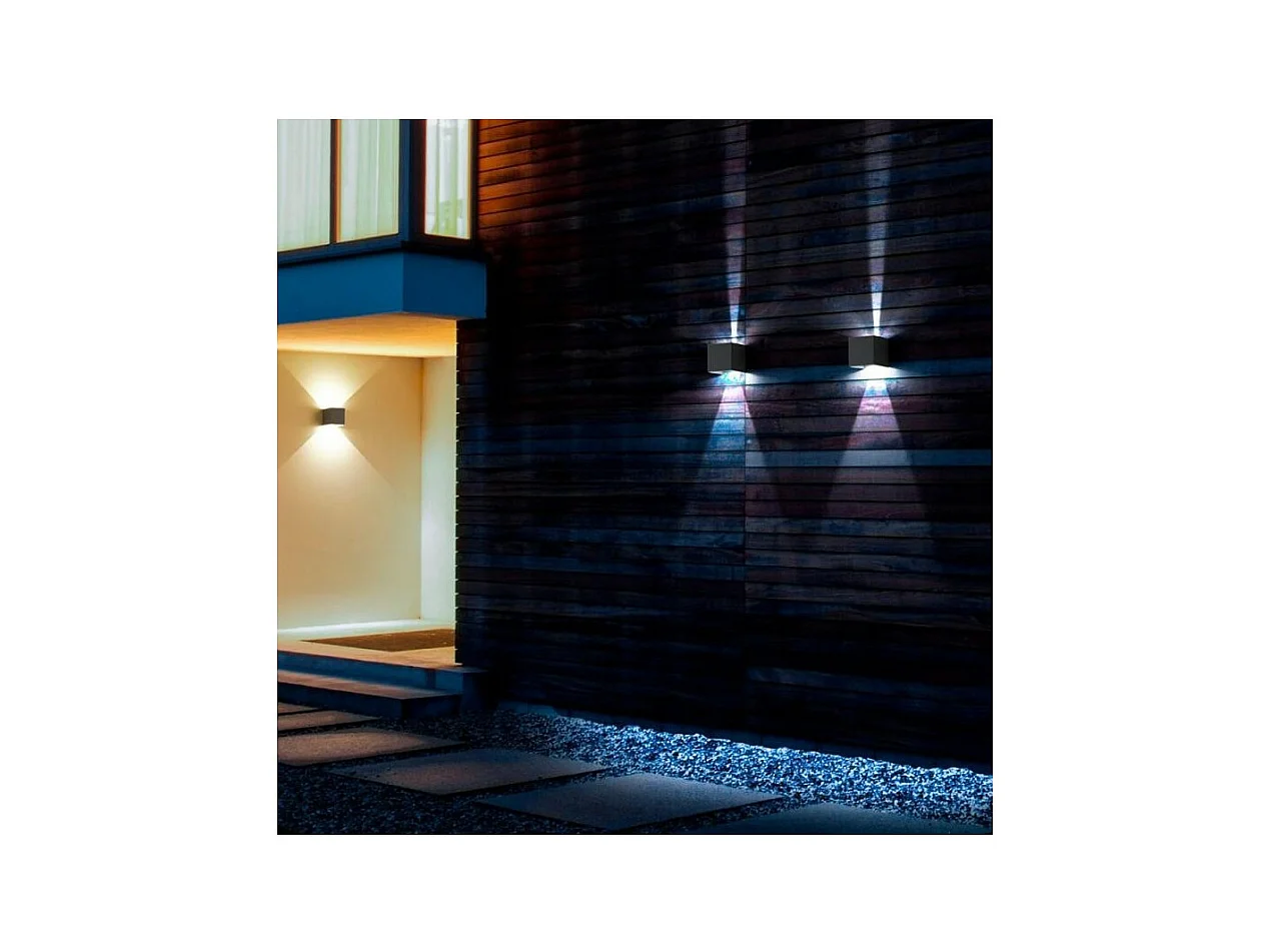 Cubetto IP54 6,5W LED wandlamp met verstelbare vinnen Donkergrijs