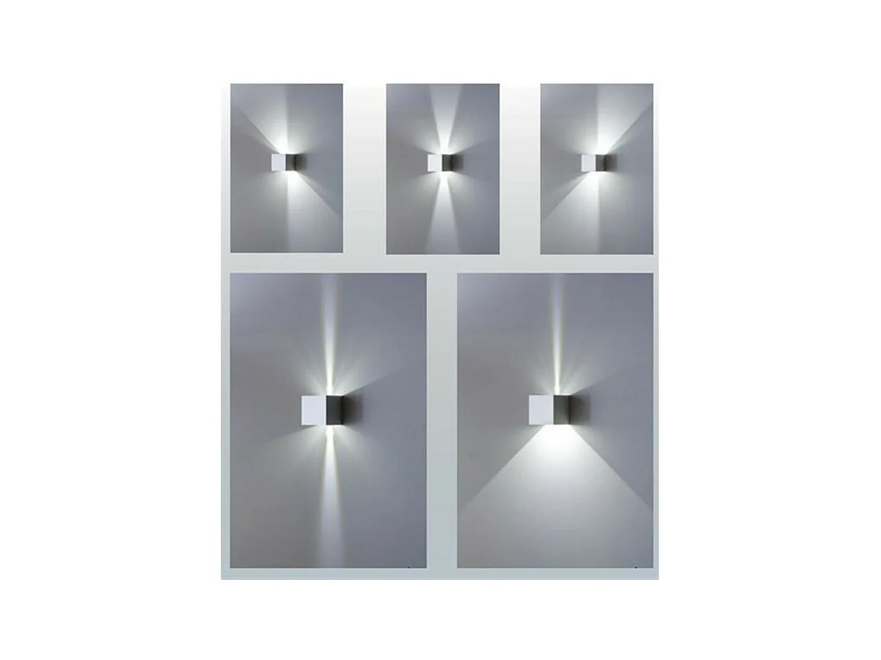 Cubetto IP54 6,5W LED wandlamp met verstelbare vinnen Donkergrijs
