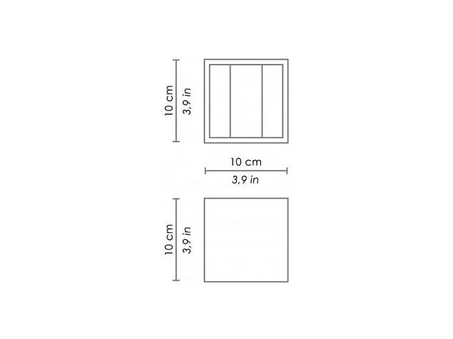 Cubetto IP54 6,5W LED wandlamp met verstelbare vinnen Donkergrijs