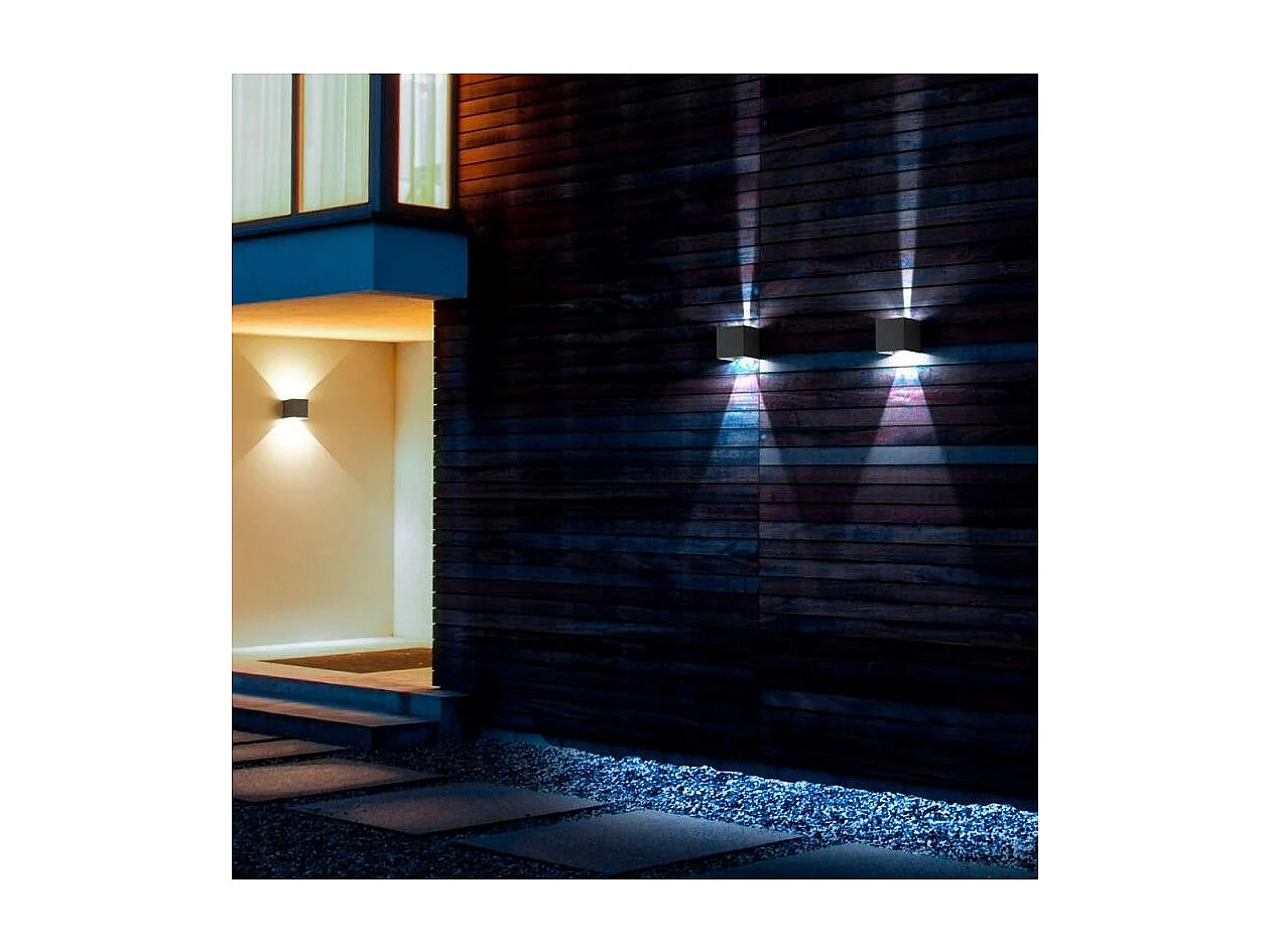 Applique LED Cubetto IP54 6,5W avec ailettes Corten orientables