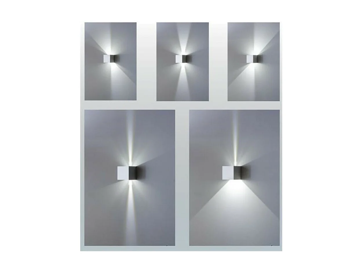 Luminária de parede LED Cubetto IP54 6,5W com aletas Corten ajustáveis