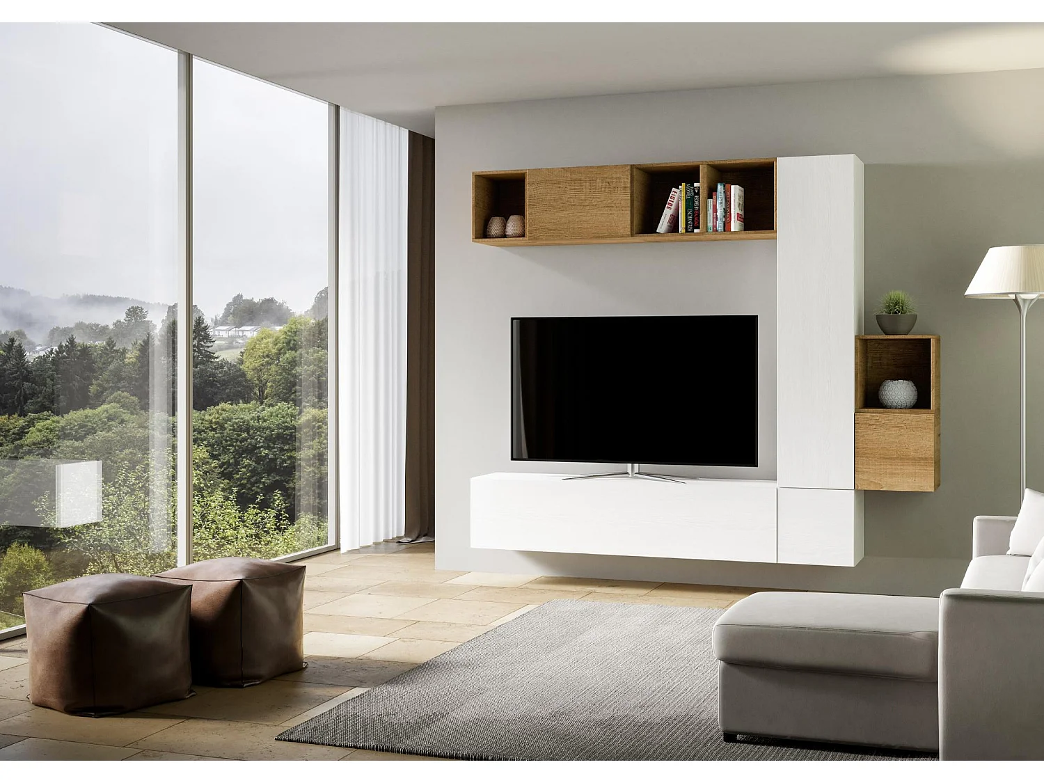 Composition murale salon H49 L.254 H.214 P.39.2